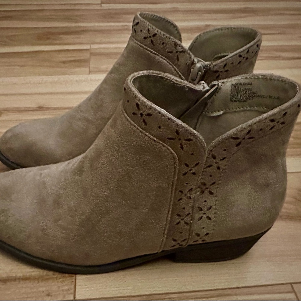 Serra Taupe Suede Ankle Booties